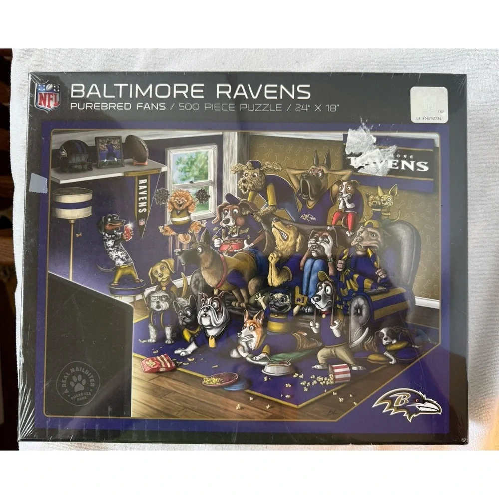 NFL Purebred Fans 500 Piece Jigsaw Puzzle Baltimore Ravens Sealed New 24